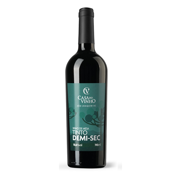 Vinho de Mesa - CV - Colonial - Tinto - Demi - Sec* - Bordô e Isabel  - 750 ml