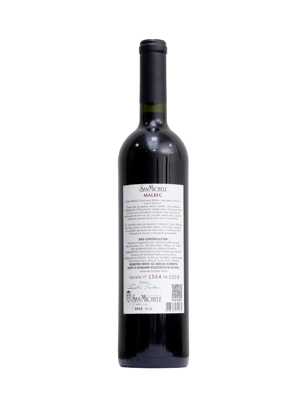Vinho San Michele - TRENT'ANNI - Tinto Seco - Malbec - 750 ml (Verso)