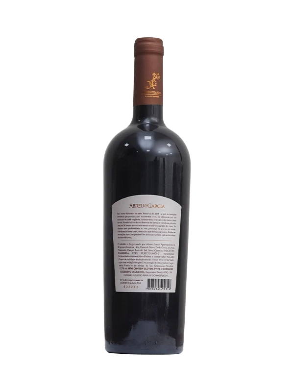 Vinho Abreu Garcia - Gran Reserva - Tinto Seco - Malbec - 750 ml (verso)