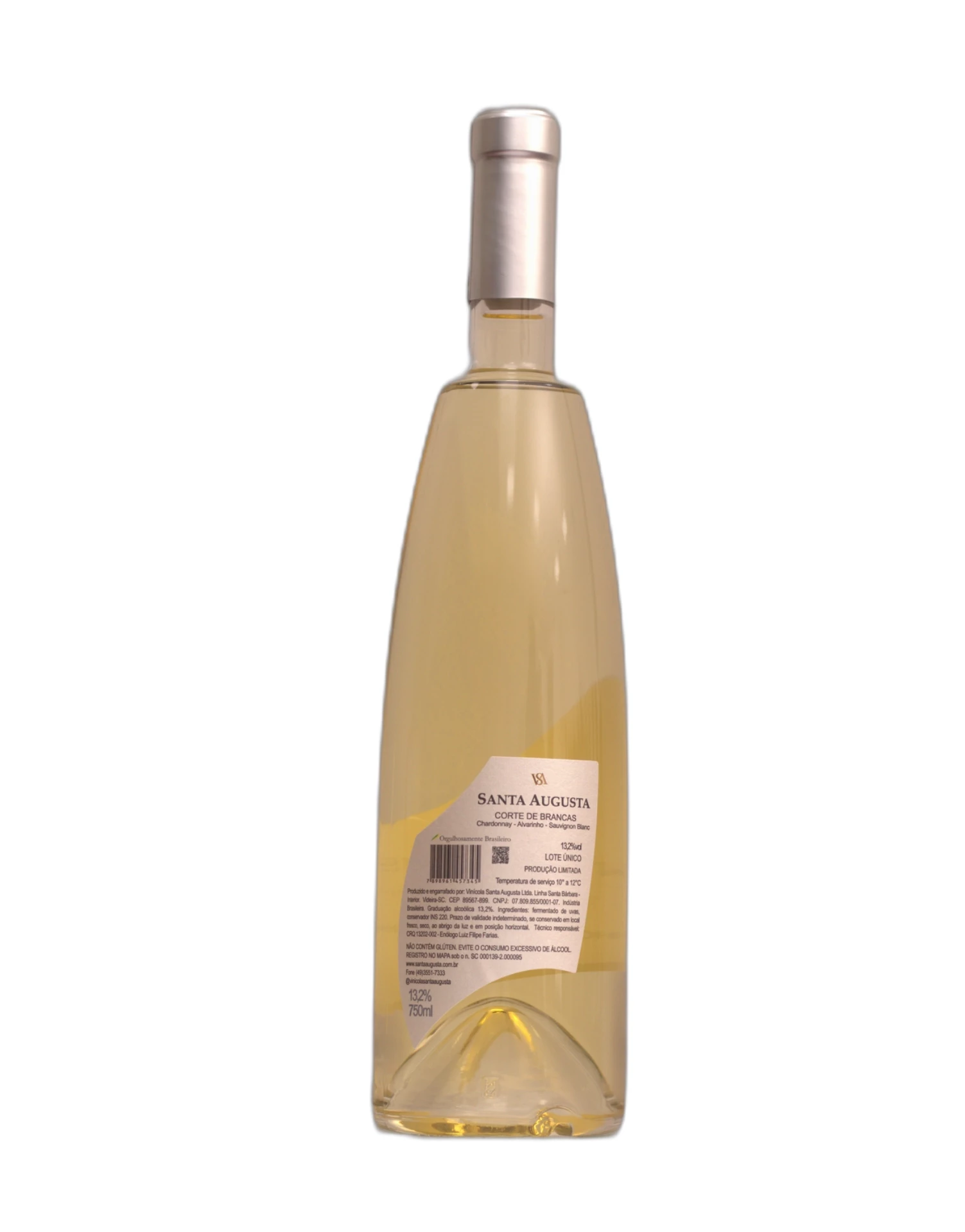 Vinho Santa Augusta - VSA -  Corte de Brancas - Chardonnay, Sauvignon Blanc e Alvarinho - Branco Seco - 750ml