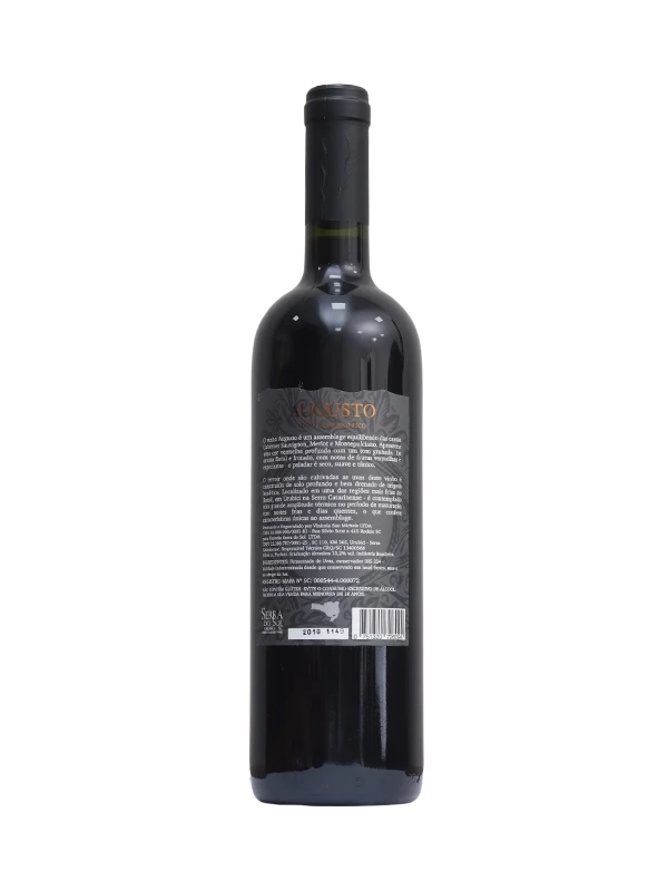 Vinho Serra do Sol - Augusto - Tinto Seco - Cabernet Sauvignon, Merlot e Montepulciano - 750 ml (verso)
