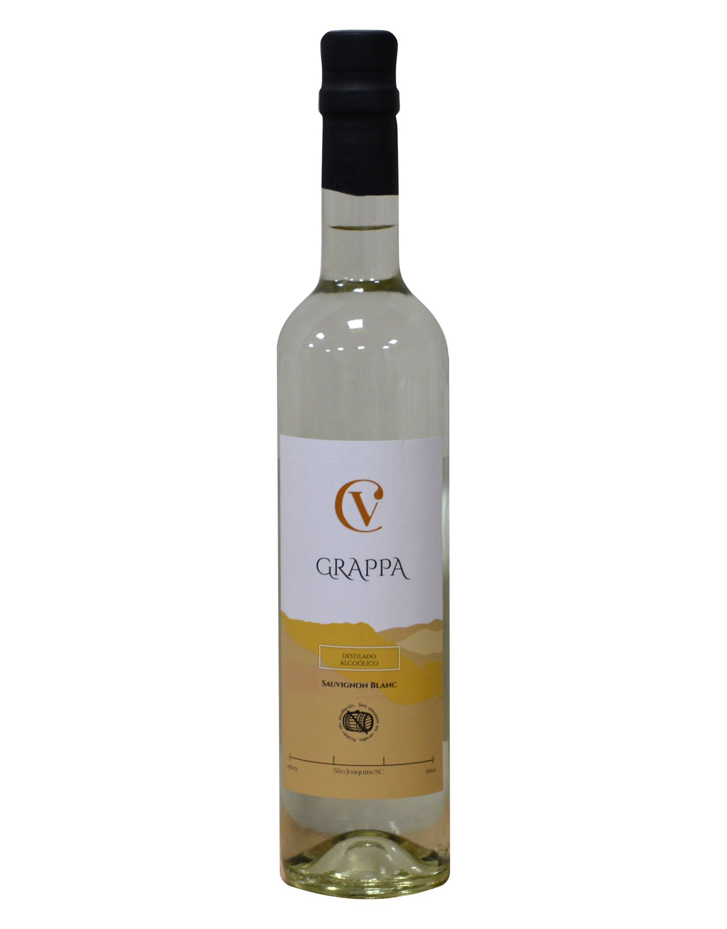 Destilado Alcóolico - CV - Grappa - Sauvignon Blanc (Sem passagem em barrica de carvalho fancês)- 500 ml